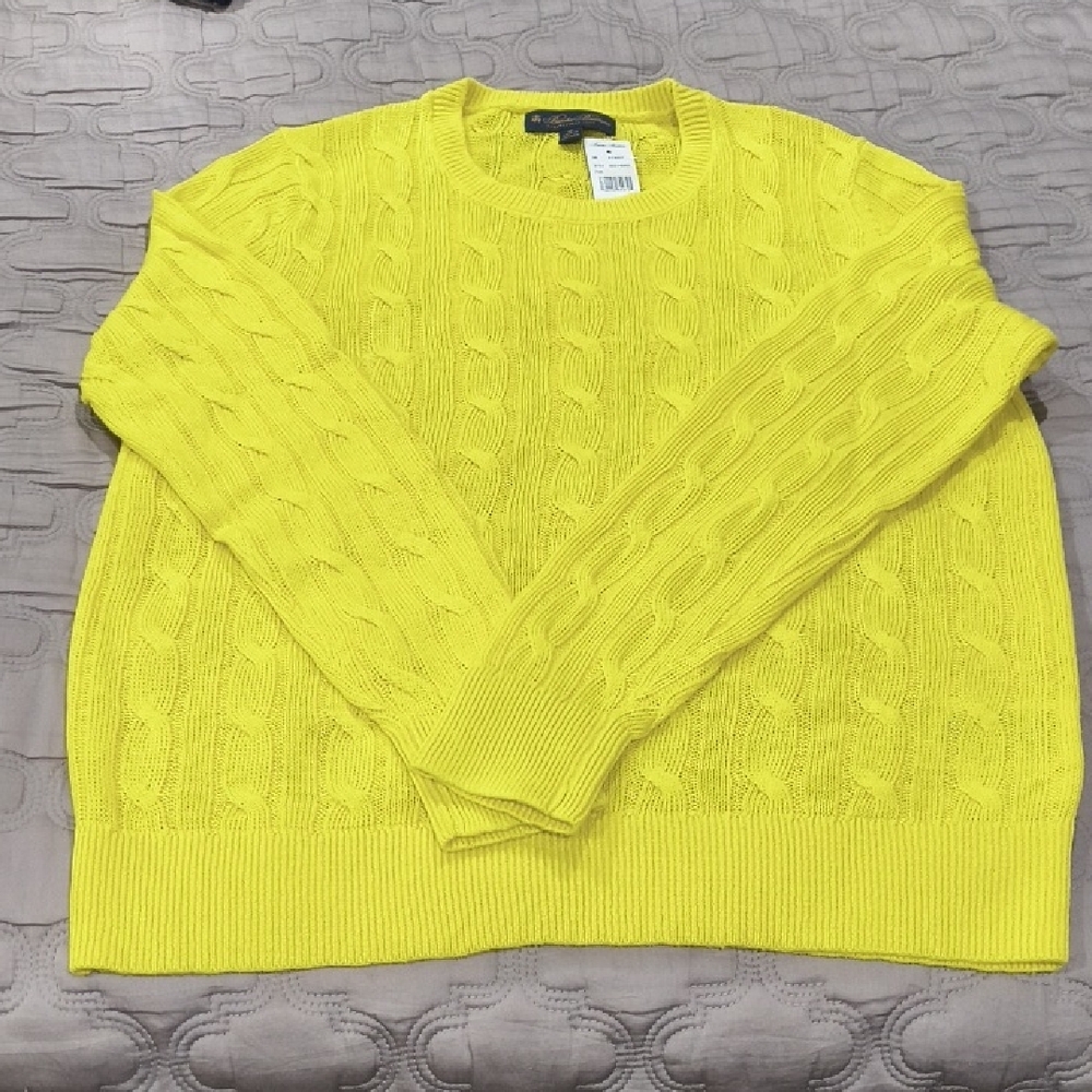Brooks Brothers Linen Cable Knit Crewneck Sweater